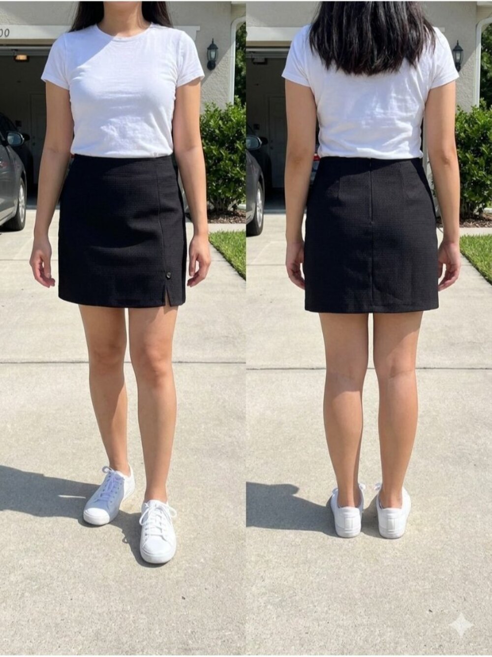 Vintage Wrapper Black Textured Mini Skirt Slit Button 90s Y2K Whimsigoth Sz 7/8